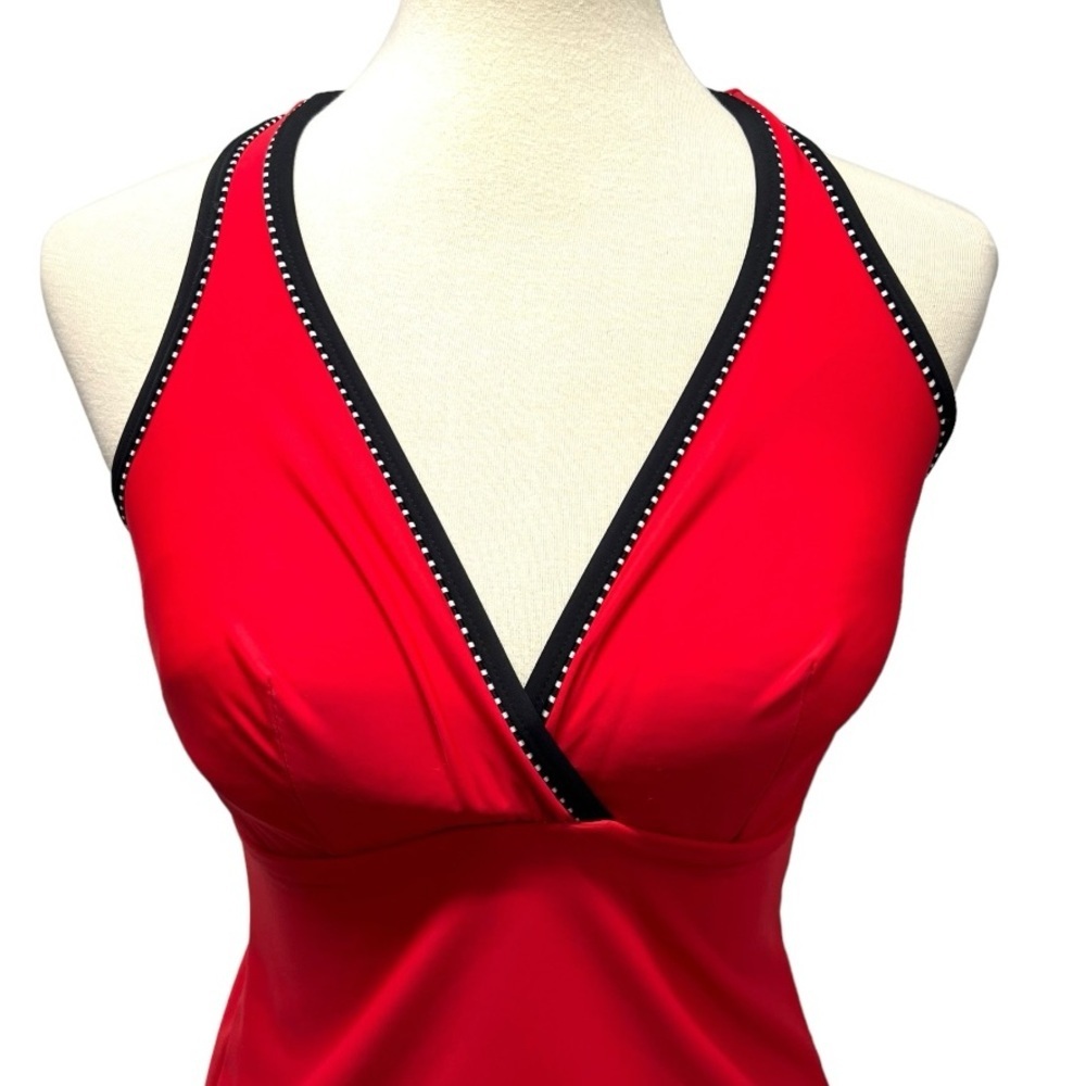 MiracleSuit Red Tank Style Swim Beach Tankini Top Women’s 8D - Picture 3 of 10